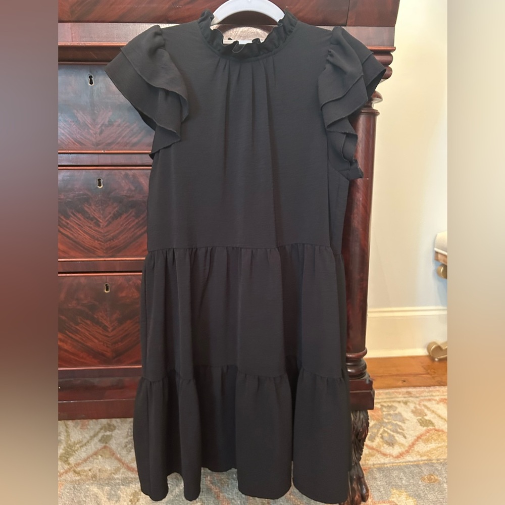 Entro Black Tiered Ruffle Dress